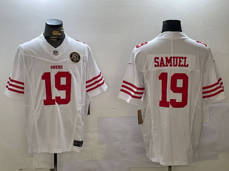 Men San Francisco 49ers #19 Samuel White three generations 2024 Nike Limited NFL Jersey style 7->->